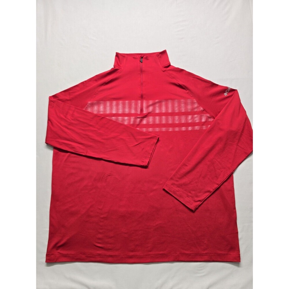 Columbia Red Omni-Wick Dynamic 1/4 Zip Pullover Golf LS Shirt Men's 2XL
